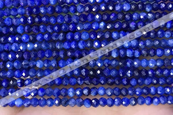 CRB2262 15.5 inches 3*4mm faceted rondelle blue kyanite beads