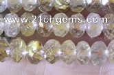 CRB2264 15.5 inches 3*5mm faceted rondelle golden rutilated quartz beads