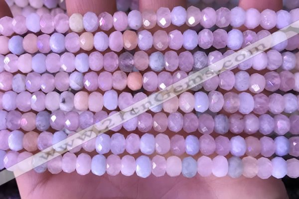 CRB2277 15.5 inches 4*6mm faceted rondelle morganite beads