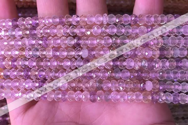 CRB2280 15.5 inches 3.5*5mm faceted rondelle mixed quartz beads