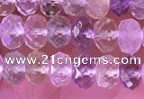 CRB2281 15.5 inches 4*6mm faceted rondelle mixed quartz beads