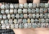 CRB2301 15.5 inches 8mm - 9mm faceted tyre ghost gemstone beads