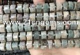 CRB2303 15.5 inches 11mm - 12mm faceted tyre ghost gemstone beads