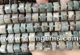 CRB2304 15.5 inches 13mm - 14mm faceted tyre ghost gemstone beads