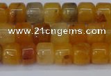CRB2502 15.5 inches 6*8mm rondelle yellow jade beads wholesale