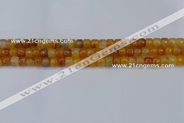 CRB2502 15.5 inches 6*8mm rondelle yellow jade beads wholesale