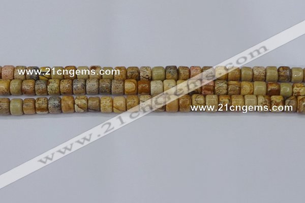 CRB2504 15.5 inches 6*8mm rondelle picture jasper beads