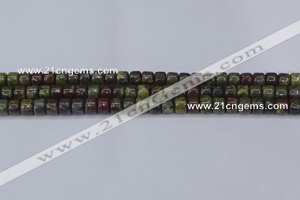 CRB2506 15.5 inches 6*8mm rondelle dragon blood jasper beads