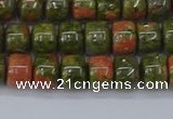 CRB2507 15.5 inches 6*8mm rondelle unakite gemstone beads