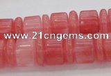 CRB252 15.5 inches 5*14mm - 10*14mm rondelle cherry quartz beads