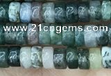 CRB2559 15.5 inches 2*4mm heishi moss agate beads wholesale