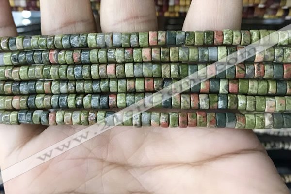 CRB2565 15.5 inches 2*4mm heishi unakite beads wholesale