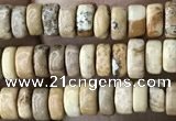 CRB2568 15.5 inches 2*4mm heishi picture jasper beads wholesale