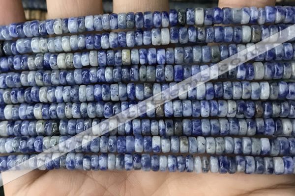 CRB2576 15.5 inches 2*4mm heishi blue spot stone beads wholesale