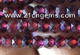 CRB2601 15.5 inches 2*3mm faceted rondelle red garnet beads