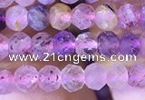 CRB2607 15.5 inches 3*4mm faceted rondelle mixed quartz beads