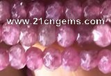 CRB2611 15.5 inches 3*4mm faceted rondelle ruby gemstone beads