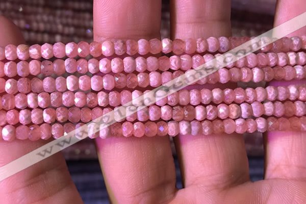 CRB2619 15.5 inches 2*3.5mm faceted rondelle rhodochrosite beads