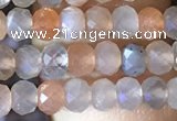 CRB2621 15.5 inches 3*4mm faceted rondelle moonstone beads