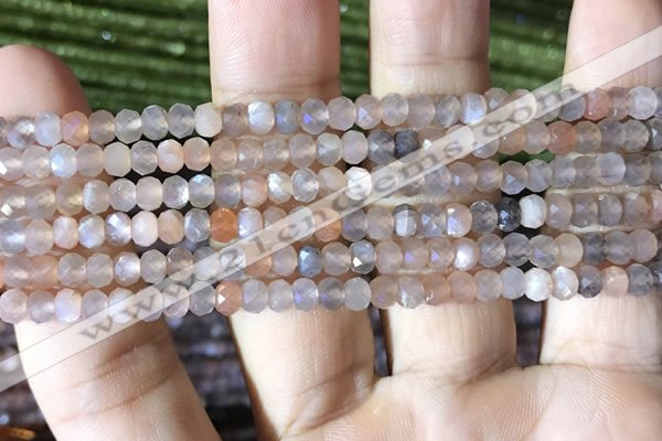 CRB2621 15.5 inches 3*4mm faceted rondelle moonstone beads