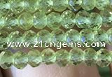 CRB2637 15.5 inches 2*3mm faceted rondelle peridot gemstone beads