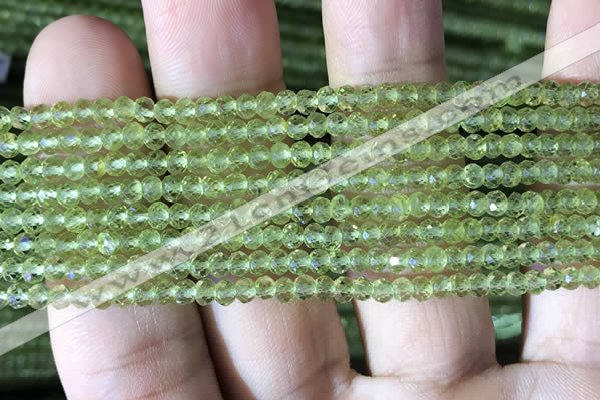 CRB2637 15.5 inches 2*3mm faceted rondelle peridot gemstone beads