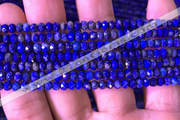 CRB2647 15.5 inches 3*4mm faceted rondelle lapis lazuli beads