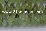 CRB265 15.5 inches 5*12mm rondelle green rutilated quartz beads