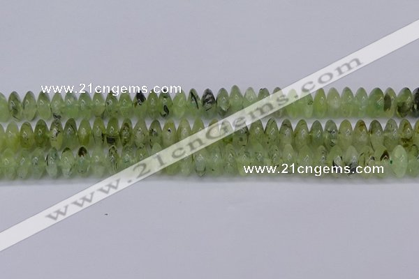 CRB265 15.5 inches 5*12mm rondelle green rutilated quartz beads