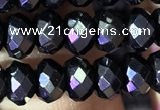 CRB2653 15.5 inches 4*6mm faceted rondelle black spinel beads