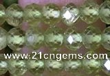 CRB2668 15.5 inches 3*4mm faceted rondelle peridot beads