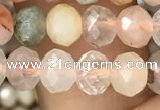 CRB2672 15.5 inches 4*6mm faceted rondelle mixed rutilated quartz beads