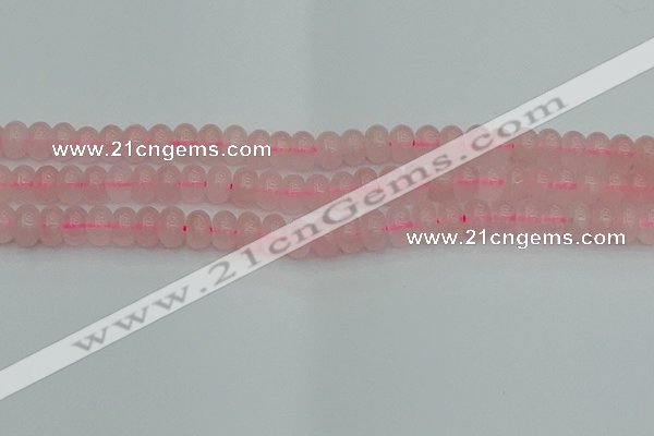 CRB2802 15.5 inches 6*10mm rondelle rose quartz beads wholesale