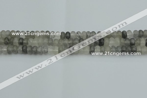 CRB2805 15.5 inches 4*6mm rondelle cloudy quartz beads wholesale