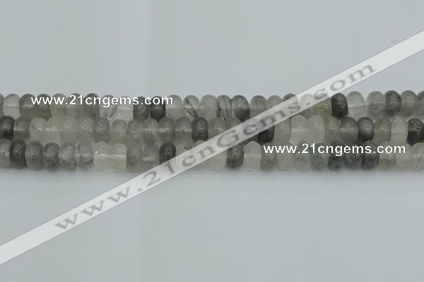 CRB2806 15.5 inches 5*8mm rondelle cloudy quartz beads wholesale