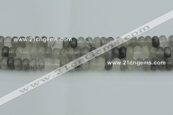 CRB2807 15.5 inches 6*10mm rondelle cloudy quartz beads wholesale
