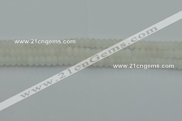 CRB2810 15.5 inches 4*6mm rondelle white jade beads wholesale