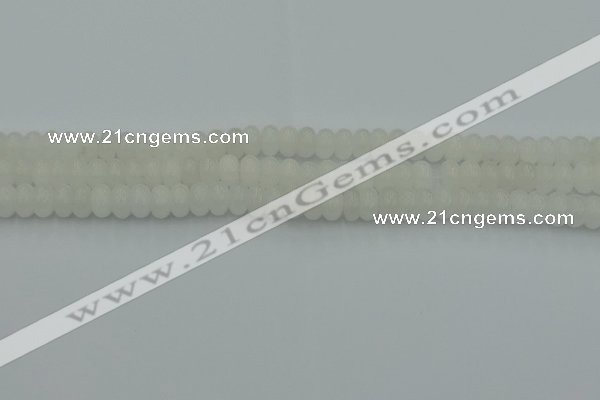 CRB2810 15.5 inches 4*6mm rondelle white jade beads wholesale