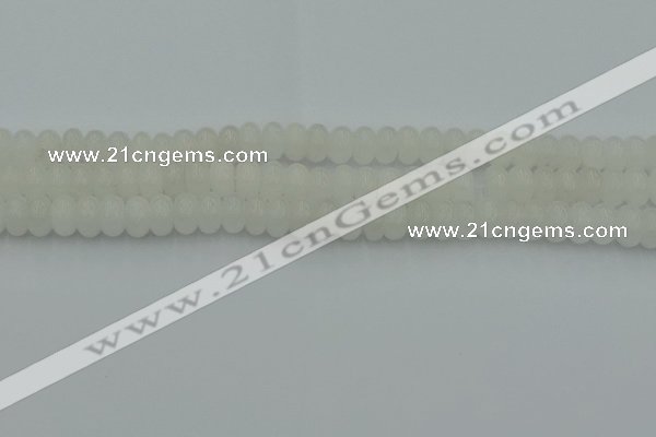 CRB2811 15.5 inches 5*8mm rondelle white jade beads wholesale