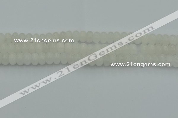 CRB2812 15.5 inches 6*10mm rondelle white jade beads wholesale