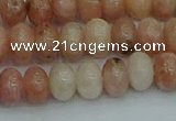 CRB2842 15.5 inches 6*10mm rondelle red plum blossom jade beads