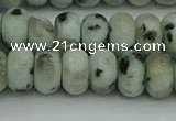 CRB2852 15.5 inches 6*10mm rondelle sesame jasper beads