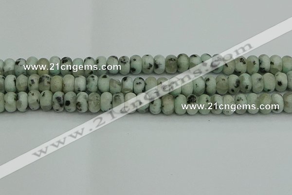 CRB2852 15.5 inches 6*10mm rondelle sesame jasper beads