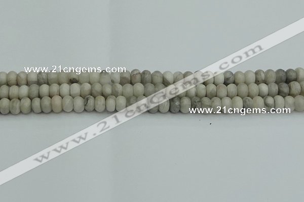 CRB2860 15.5 inches 4*6mm rondelle grey agate beads