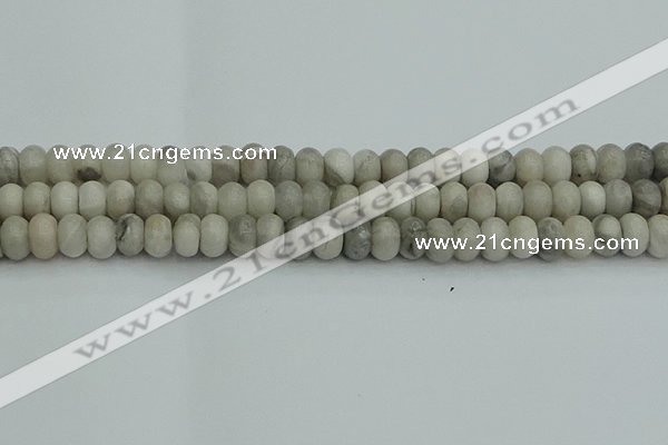 CRB2862 15.5 inches 6*10mm rondelle grey agate beads