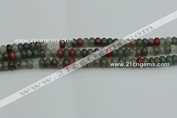 CRB2870 15.5 inches 4*6mm rondelle blood jasper beads