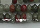 CRB2871 15.5 inches 5*8mm rondelle blood jasper beads