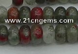 CRB2872 15.5 inches 6*10mm rondelle blood jasper beads