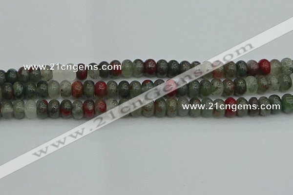 CRB2872 15.5 inches 6*10mm rondelle blood jasper beads