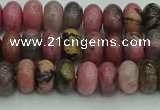 CRB2885 15.5 inches 4*6mm rondelle rhodonite beads wholesale